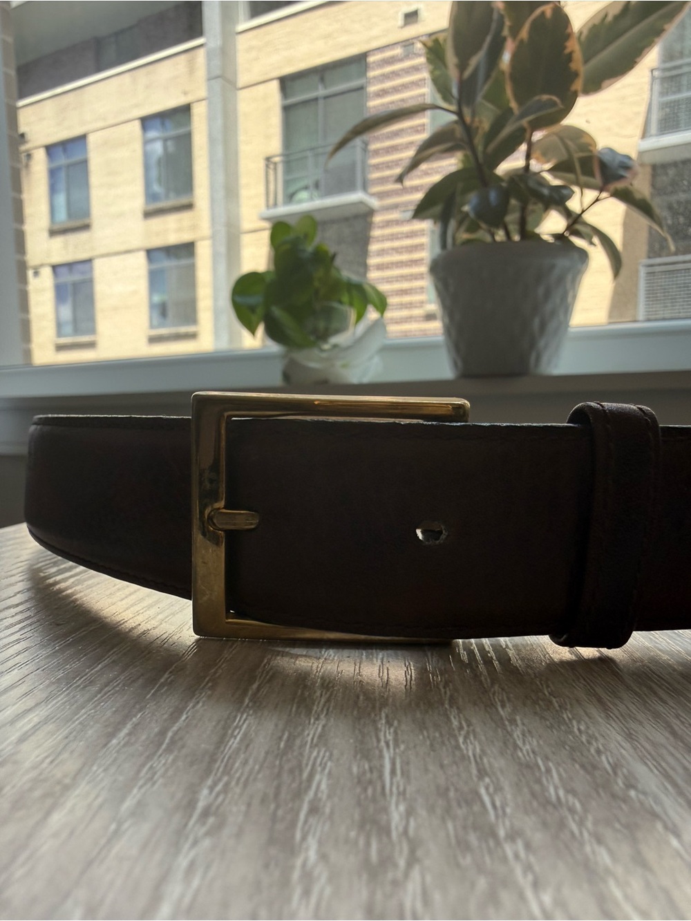 L’Aigle Paris New York Vintage Men’s Brown Leather Dress Belt 38 Fathers Day Gif - Picture 7 of 16